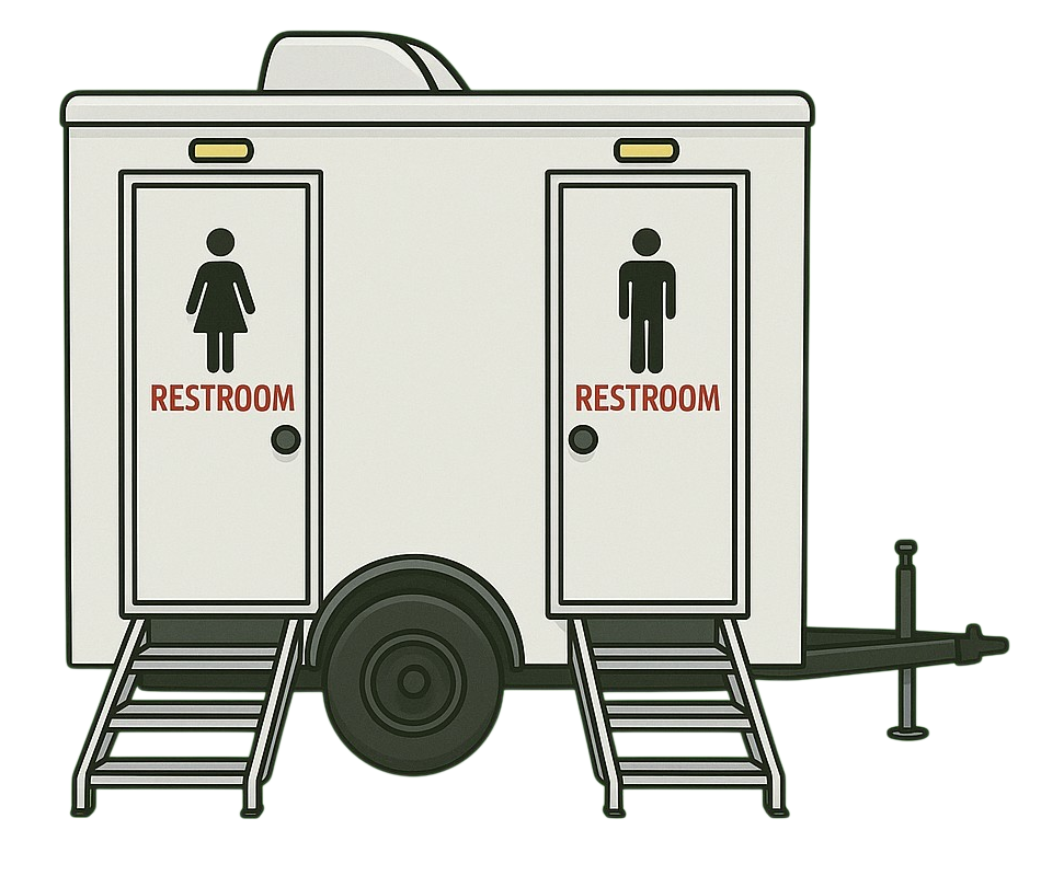 AP Luxury Restrooms Artesia Hobbs Roswell New Mexico Luxury Restroom Trailers Cartoon 2-Station 1